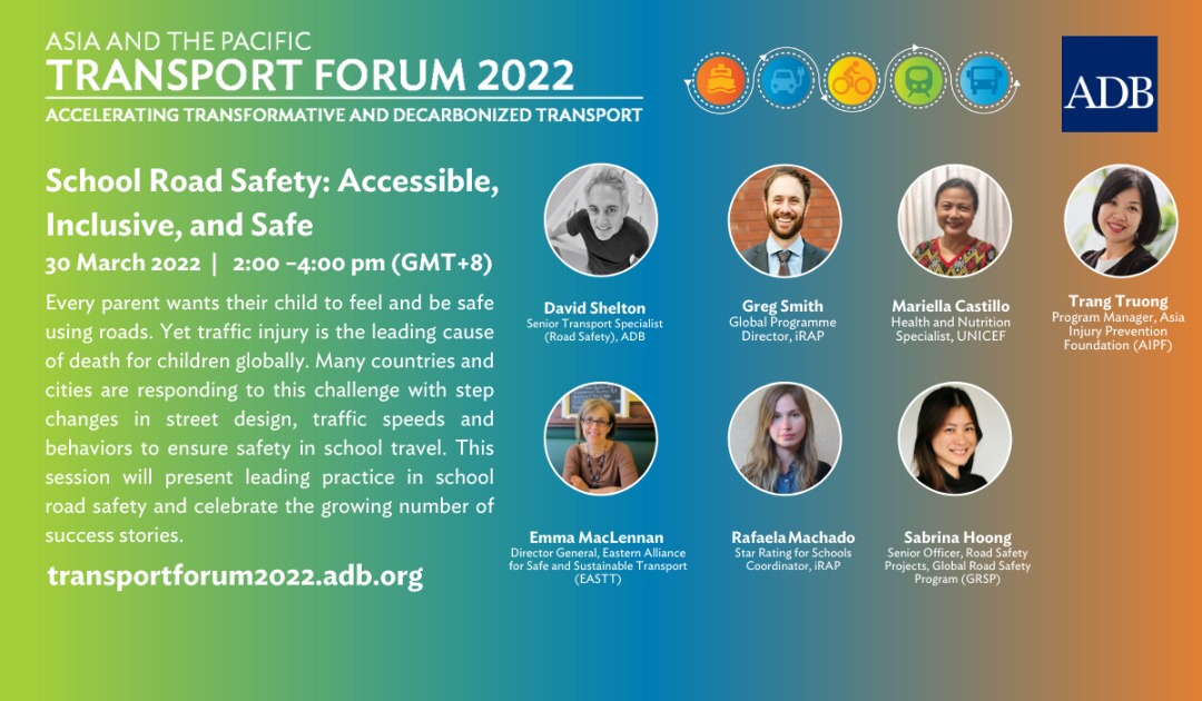 Special APRSO webinar “School Road Safety: accessible, inclusive and safe” – pre-event to the Asia and the Pacific Transport Forum 2022
